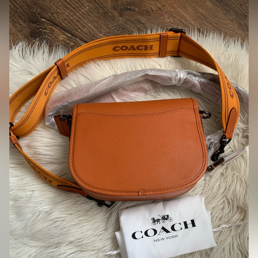 Coach Willow Saddle Bag With Leather And Web Straps - Picture 14 of 17
